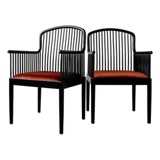 Vintage Stendig "Andover" Pair of Arm Chairs in Copper Rust Velvet For Sale