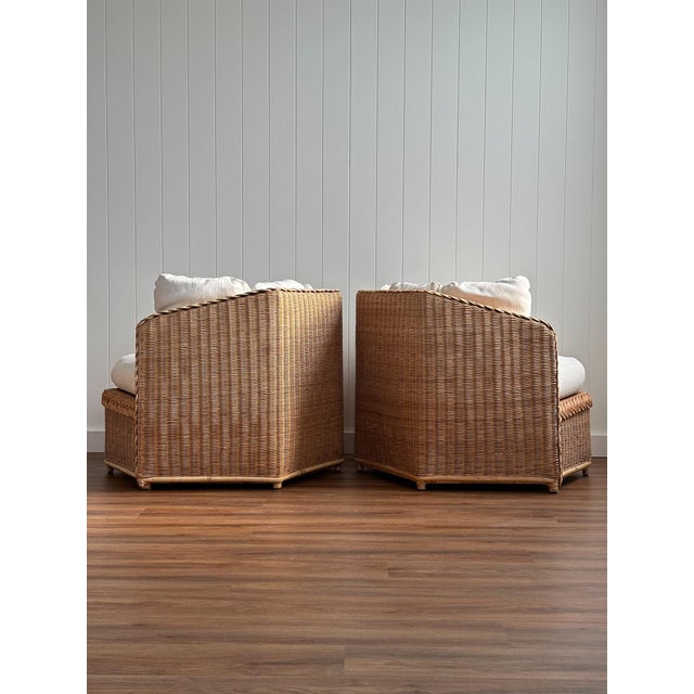 Vintage Brown Jordan Braided Wicker Lounge Chairs, Pair For Sale - Image 11 of 17