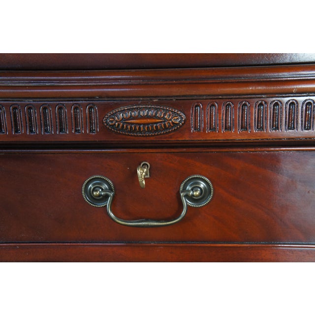 Millender English Georgian Robert Adam Flame Mahogany Breakfront Display Cabinet For Sale - Image 11 of 18