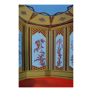 1929 Art Deco Blue and Gold Interior Pochoir
