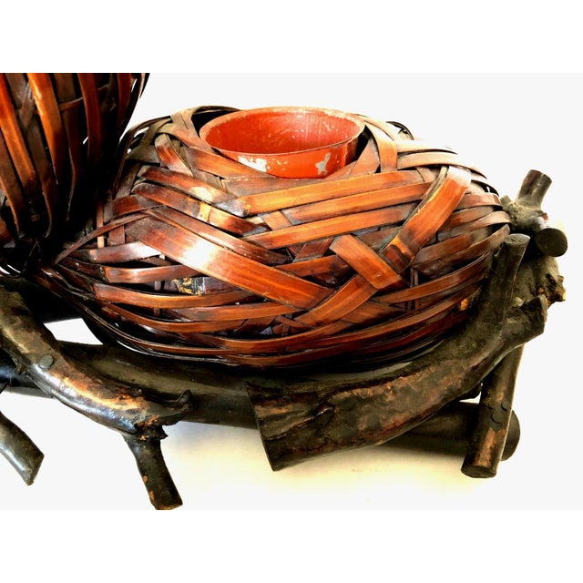 Antique Japanese Ikebana Flower Arranging 4-Gourd Hyotan Baskets of Bamboo For Sale - Image 11 of 18