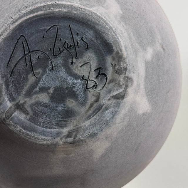 Vintage Large Modernist Anagama Fired Pink Seed Pot-Style Vessel by Jeffrey Zigulis (American, B. 1954), Signed (1983) For Sale - Image 10 of 10