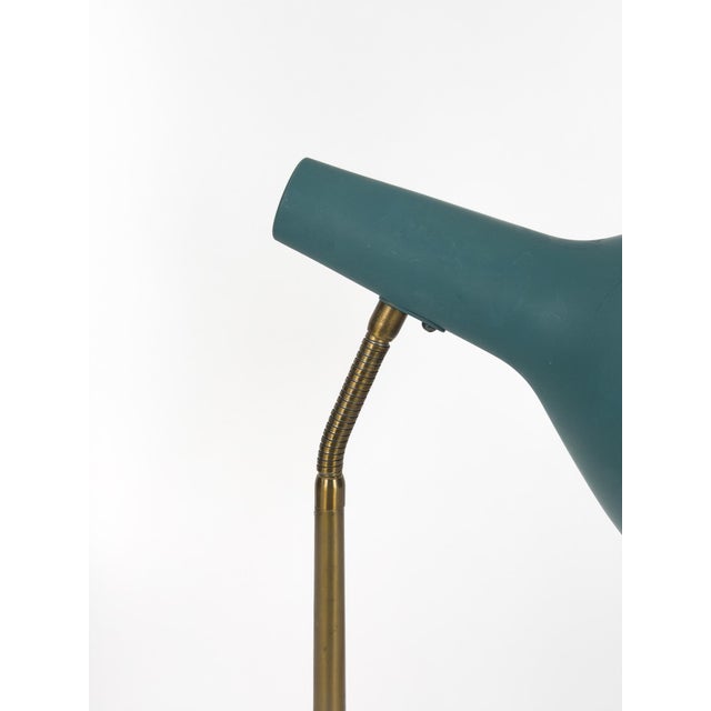 Sculptural Brass and Petrol Desk Lamp by Harald Notini for Böhlmarks, 1950s For Sale - Image 3 of 10
