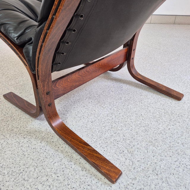 Mid-Century Black Leather Siesta Chair by Ingmar Relling for Westnofa, 1960s For Sale - Image 6 of 10