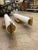 Metal Frosted Glass Gold Accent Wall Sconces - a Pair For Sale - Image 7 of 10