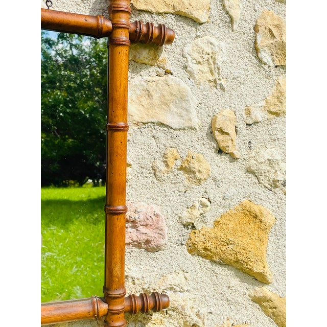 French Faux Bamboo and Turned Wood Mirror, 1900s For Sale - Image 9 of 18