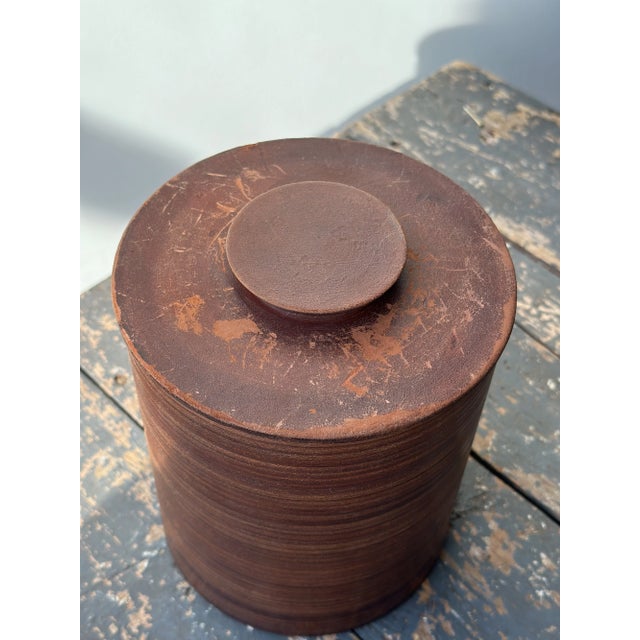 Wood Vintage Stacked Leather + Cork Humidor / Vessel by Gardner-Kates, Circa 1950s For Sale - Image 7 of 11