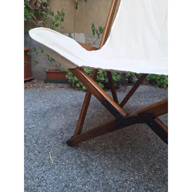 1970s Folding Armchair Tripolina Model in Wood, Iron and Fabric for Citterio, 1970s For Sale - Image 5 of 7