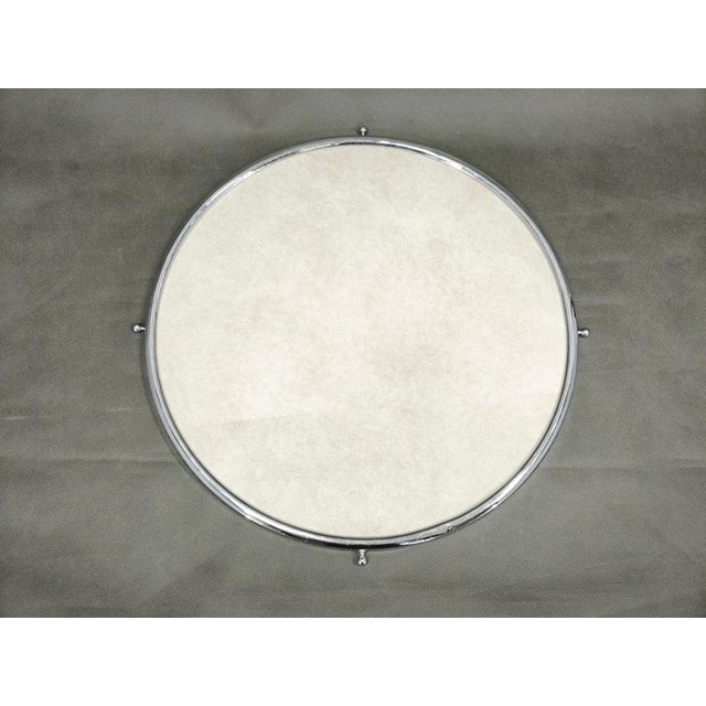 Glass Art Deco Czech Round Serving Tray in Chrome, Glass and Wood, 1930s For Sale - Image 7 of 8