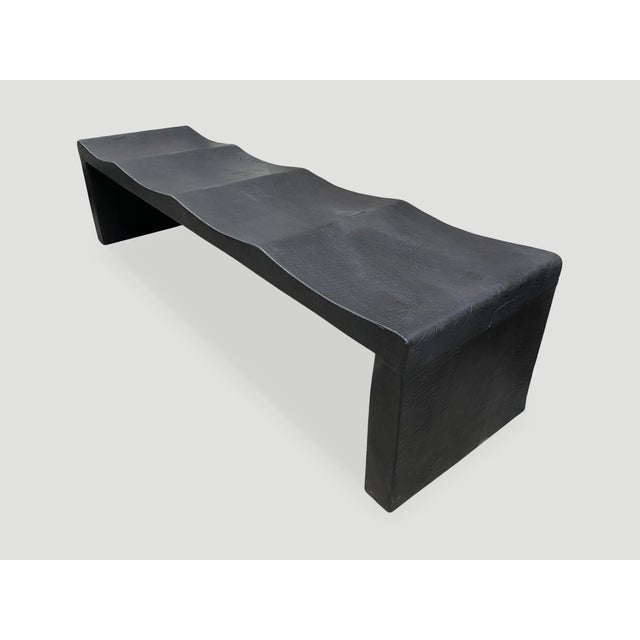 Andrianna Shamaris Charred Wave Bench For Sale - Image 18 of 18