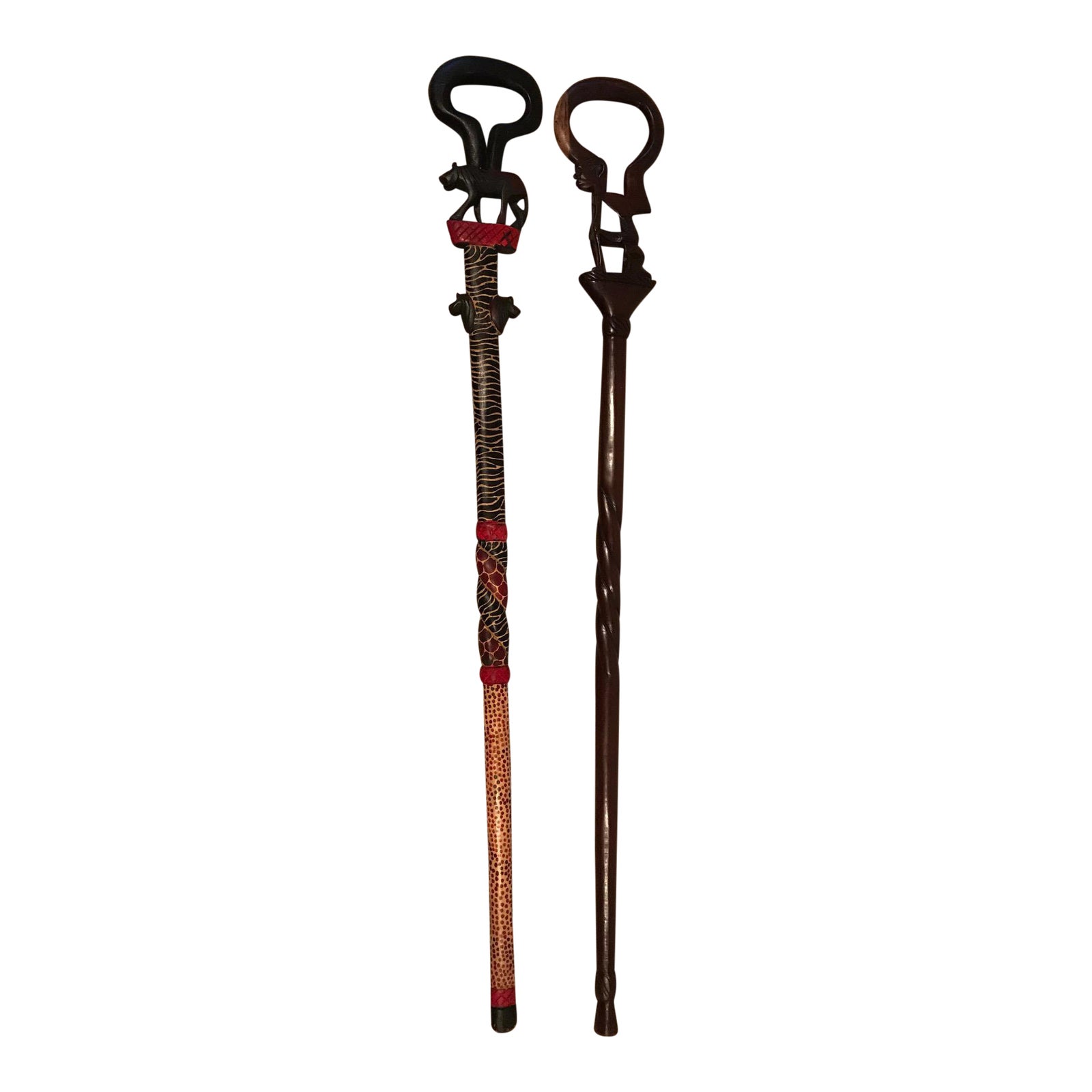 African Walking Sticks A Pair Chairish