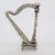 Vintage Italian Handmade Silver and Nylon Harp Miniature, 1970s For Sale - Image 4 of 10