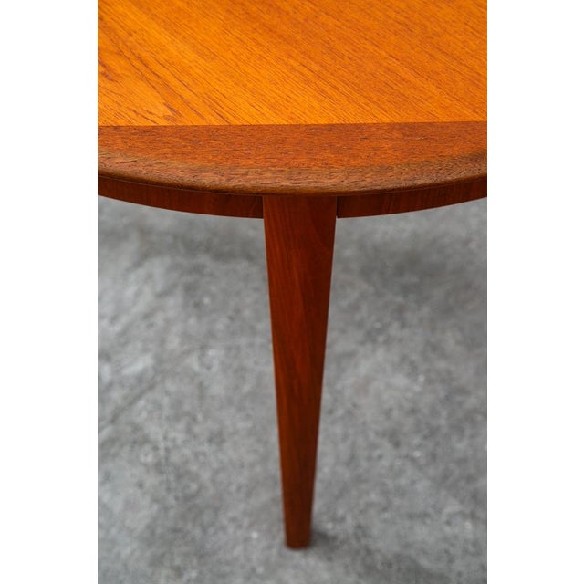 Brown 1960s Mid Century Danish Dining Table Teak Round Square Expanding Leaf Oval Denmark For Sale - Image 8 of 12