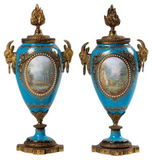 Napoleon III Cassolettes Forming Candlesticks, Set of 2