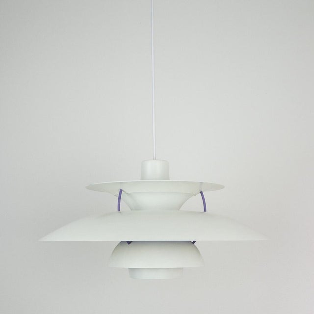 Blue Vintage Danish Pendant Lamp Ph 5 by Poul Henningsen for Louis Poulsen, 1960s For Sale - Image 8 of 8