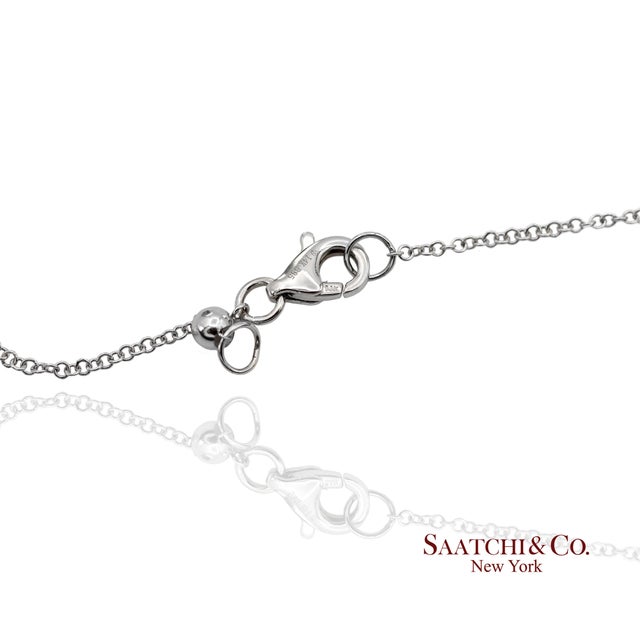Silver 14k(585) White Gold Natural Diamond Adjustable by the Yard Necklace/Pendant For Sale - Image 8 of 12