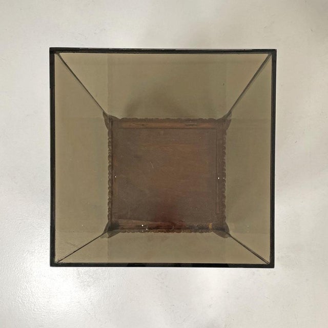 Italian Modern Golden Wood and Grey Glass Coffee Tables, 1970s, Set of 2 For Sale - Image 6 of 18