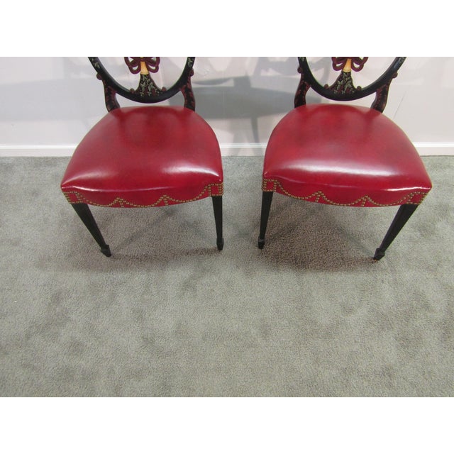 Paint Karges Albert and Edwin Collection Pair of Paint Decorated Chairs For Sale - Image 7 of 12