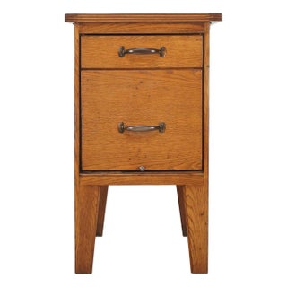 Vintage Arts & Crafts Small Filing Cabinet Stand For Sale