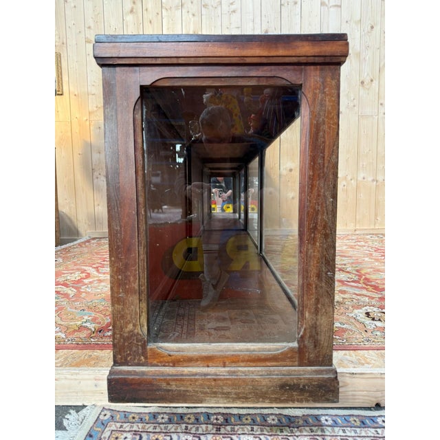 Wood Art Deco Shop Counter Display Case in Mahogany-Stained Wood, 1920s For Sale - Image 7 of 10
