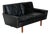 Black Leather Loveseat Mid-Century Modern 1960s For Sale