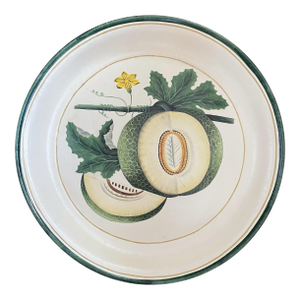 Vintage Habitat International Hand-Painted Metal Tole Tray 20”. Americua Melon