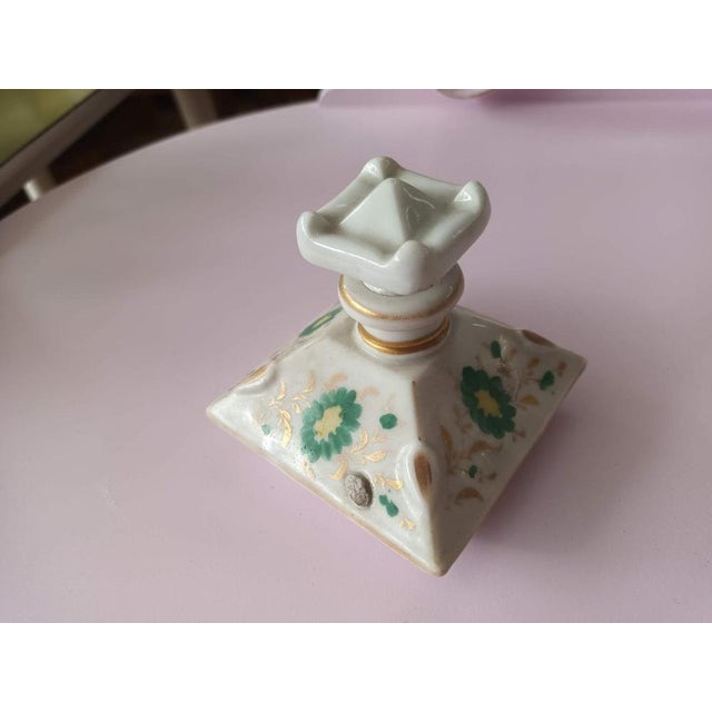 Antique French Hand Painted Porcelain Perfume Bottles, Set of 2 For Sale - Image 11 of 14