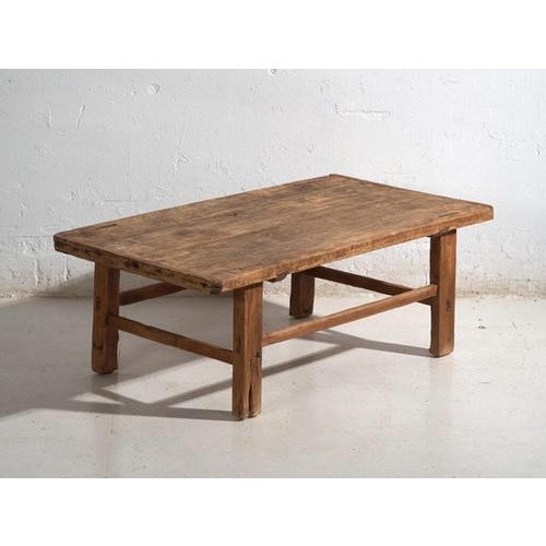 Low Antique Chinese Qing Dynasty Kang Table in Pine For Sale - Image 9 of 9