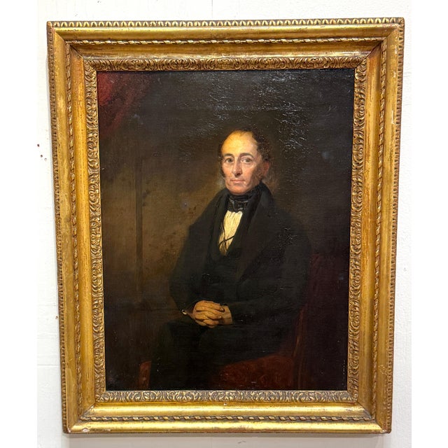 American School Portrait of a Distinguished Gentleman (“Mr. Wilson”), c. 1835–1845, Apparently Unsigned Dimensions Canvas:...