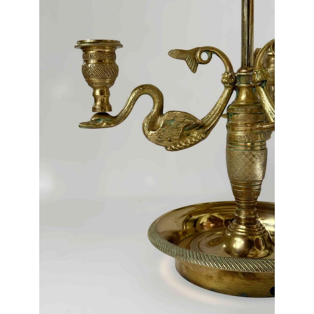 Brass Table Lamp With Swan Motif For Sale - Image 11 of 12
