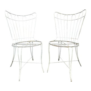 1960s Wire Patio Garden Chairs - A Pair For Sale