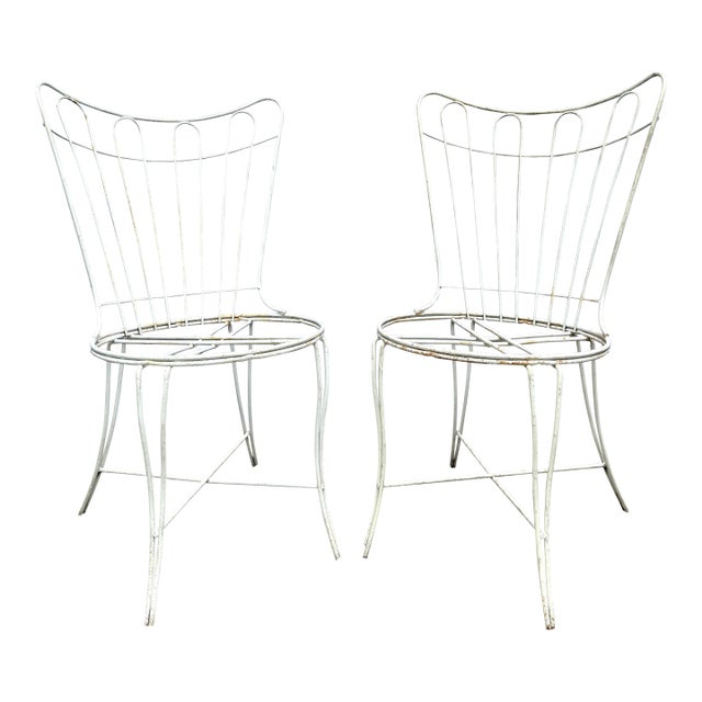 1960s Wire Patio Garden Chairs - A Pair For Sale