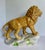 Mid 20th Century Mid-Century Hand-Painted Glazed Ceramic Lion Figurine on Rock Base For Sale - Image 5 of 14