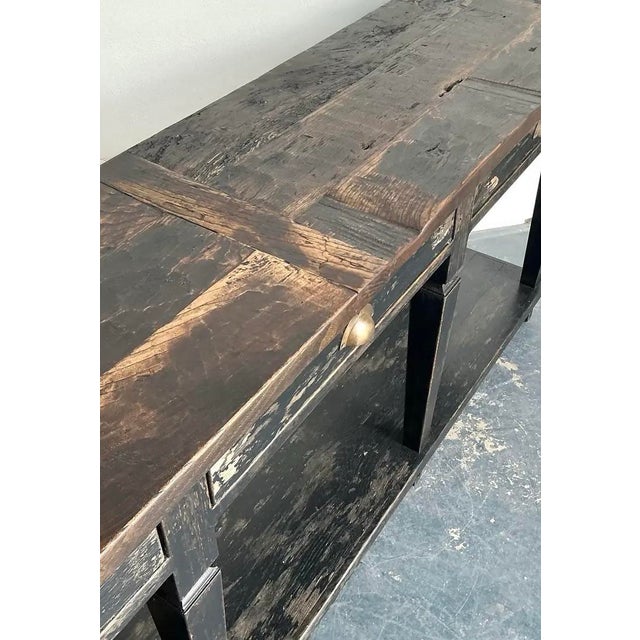 Vintage Patinated Long Console Table For Sale - Image 13 of 13
