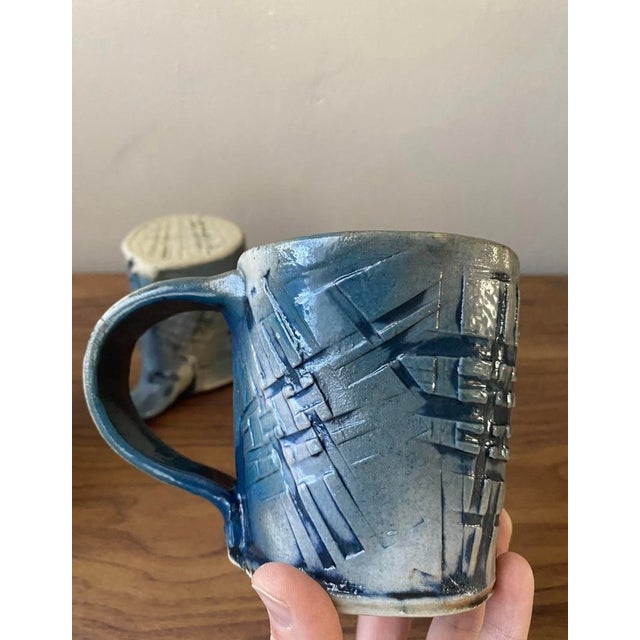 H. P. Bloomer Style Handmade Pottery Mugs- Set of 3 For Sale - Image 11 of 12