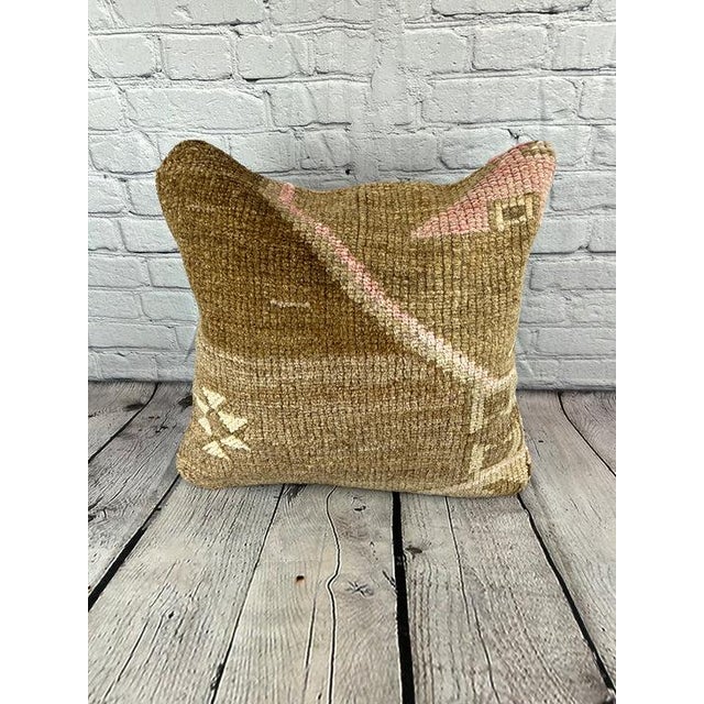 Turkish 20 x 20 Rug Pillow Sapphire Lagoon Turkish Pillow Cushion Cover For Sale - Image 3 of 4