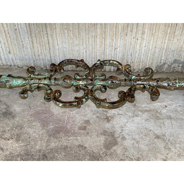 Mid 19th Century French Solid Cast Iron French Scrolling "Butterfly" Coffee Table with Marble Top For Sale - Image 10 of 18