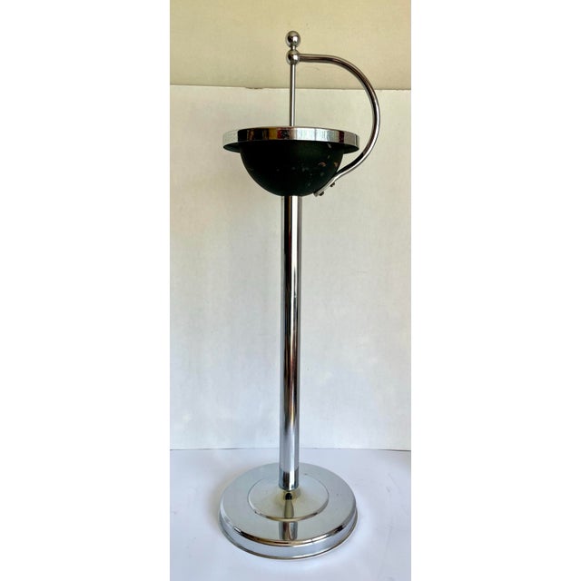 Mid-Century Sculptural Chrome Pedestal Floor Ashtray For Sale - Image 4 of 11