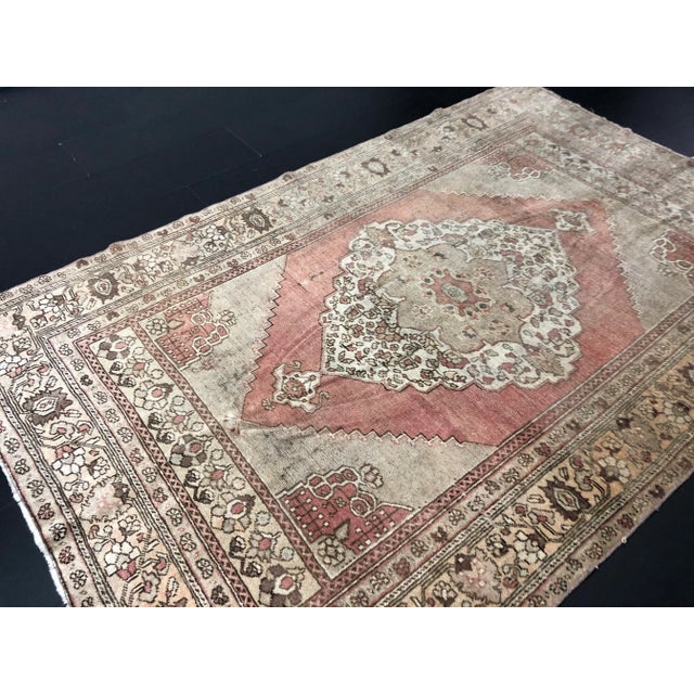 Textile 1960s Vintage Turkish Oushak Rug-5’8’x8’10" For Sale - Image 7 of 11