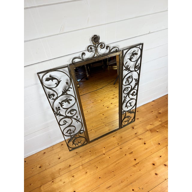 Antique Brass Wall Mirror with Ornate Hinged Doors, 1950s, in Flawless conditions. Designed 1950 to 1959