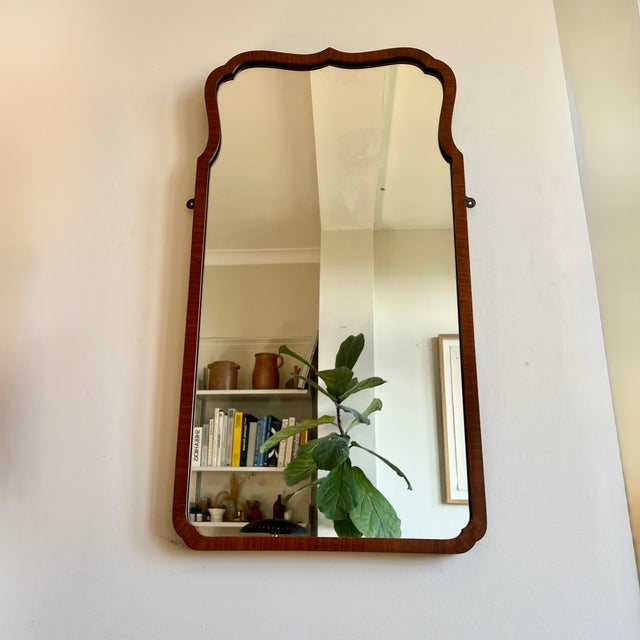 Vintage English Scallop Edged Wall Mirror, 1920s For Sale - Image 9 of 9