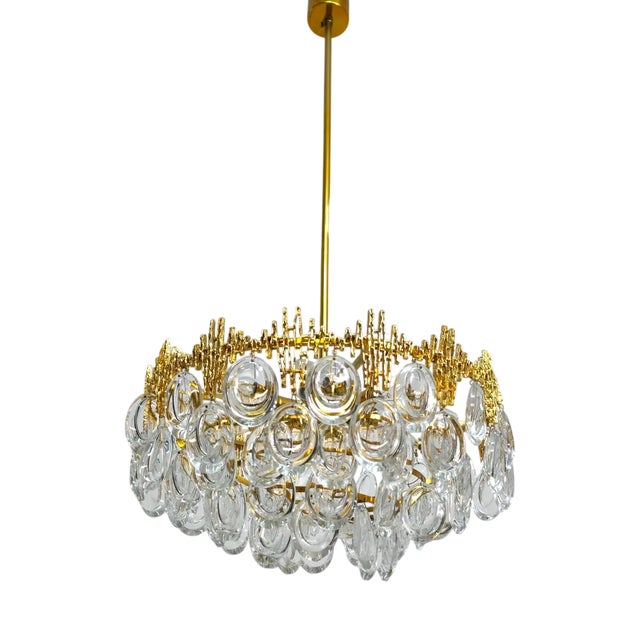 Chandelier in Brutalist Style by Christoph Palme for Palwa, 1970s For Sale