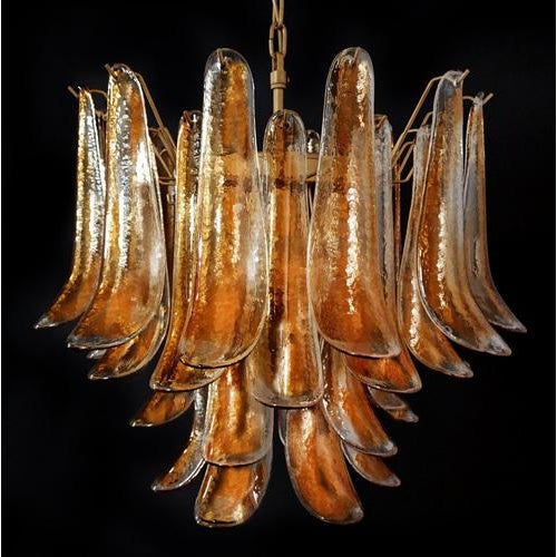 Italian Amber Petal Chandelier, 1995 For Sale - Image 4 of 14