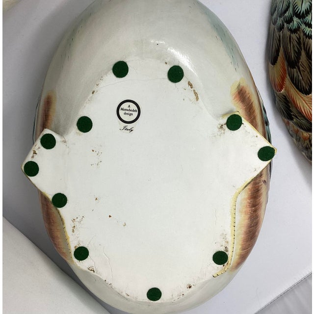 Mottahedeh Rare Set of Vintage Mottahedeh Polychrome Geese Tureens For Sale - Image 4 of 5
