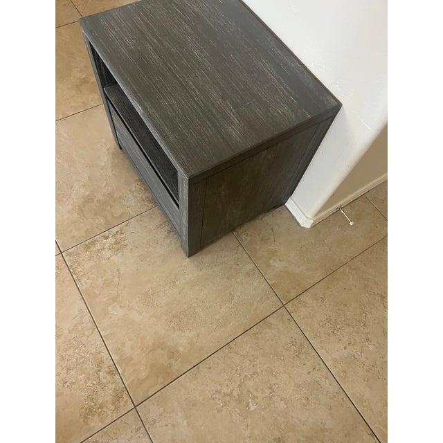 2020s Brushed Charcoal Pottery Barn Costa Nightstand For Sale - Image 5 of 12