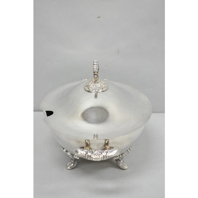 Vintage Lancaster Rose by Poole Large Oval Silver Plated Covered Soup Tureen For Sale - Image 18 of 18