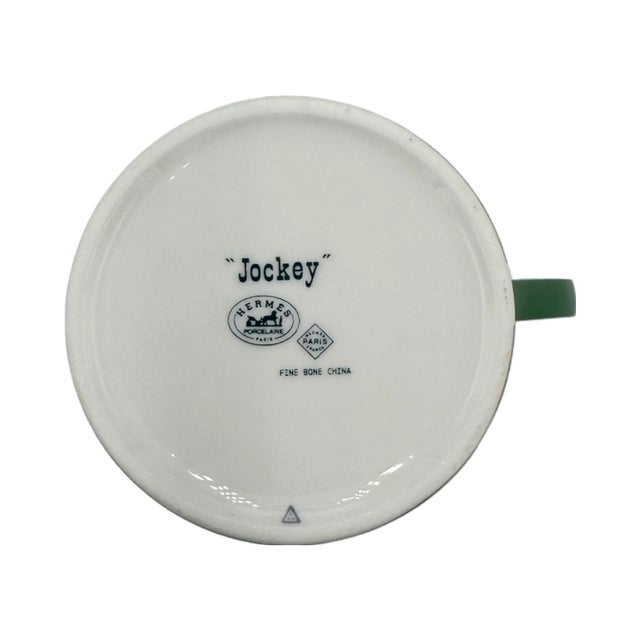 Green 1990s Hermès Paris Green Equestrian Jockey Cap Mug For Sale - Image 8 of 12