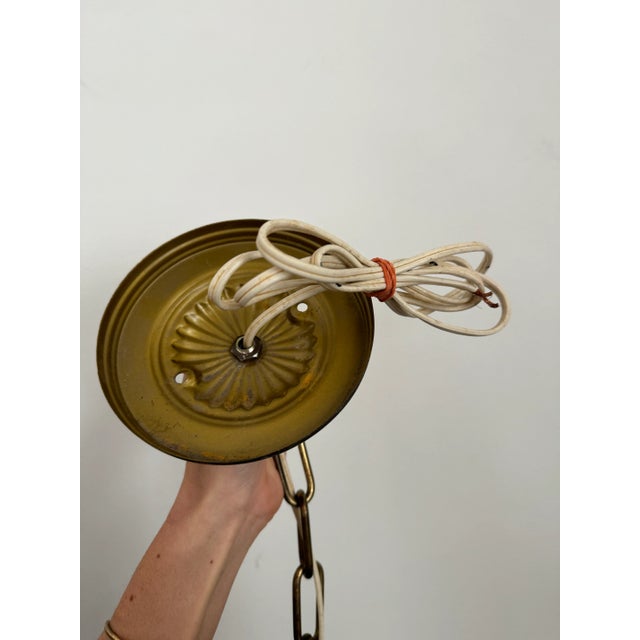 Copper 1920s/30s Art Deco Petite Pendant Light For Sale - Image 8 of 10