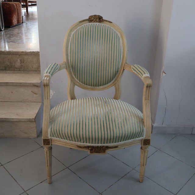 Set of Early 19th Century Louis XVI Armchairs For Sale - Image 3 of 8