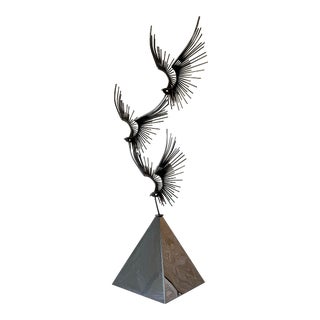 1970's Curtis Jere "Three Birds in Flight" Floor Sculpture For Sale
